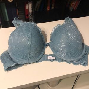 blue laced bra